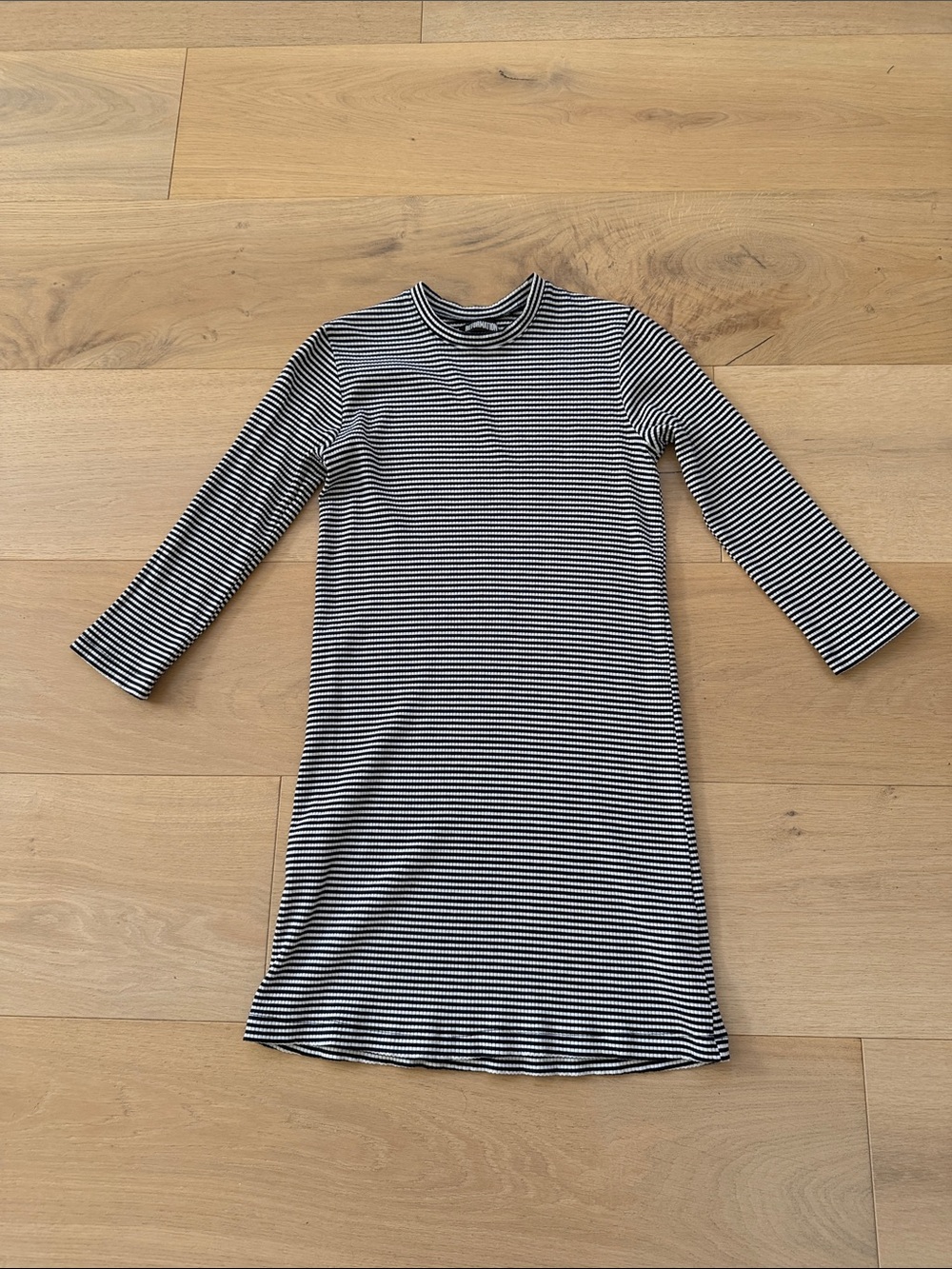 Reformation Black and White Striped Mini Dress